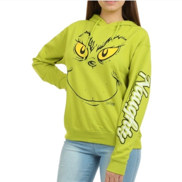 NWT 2 pc The Grinch Dr Seuss joggers hoodie pullover set sweatpants XL Christmas - Picture 2 of 10